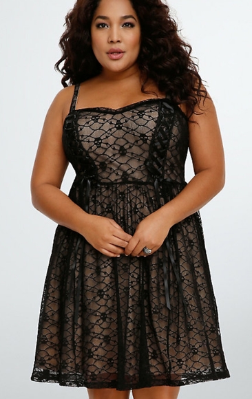 torrid Dresses & Skirts - Torrid Tripp black skull crossbones lace dress 1x